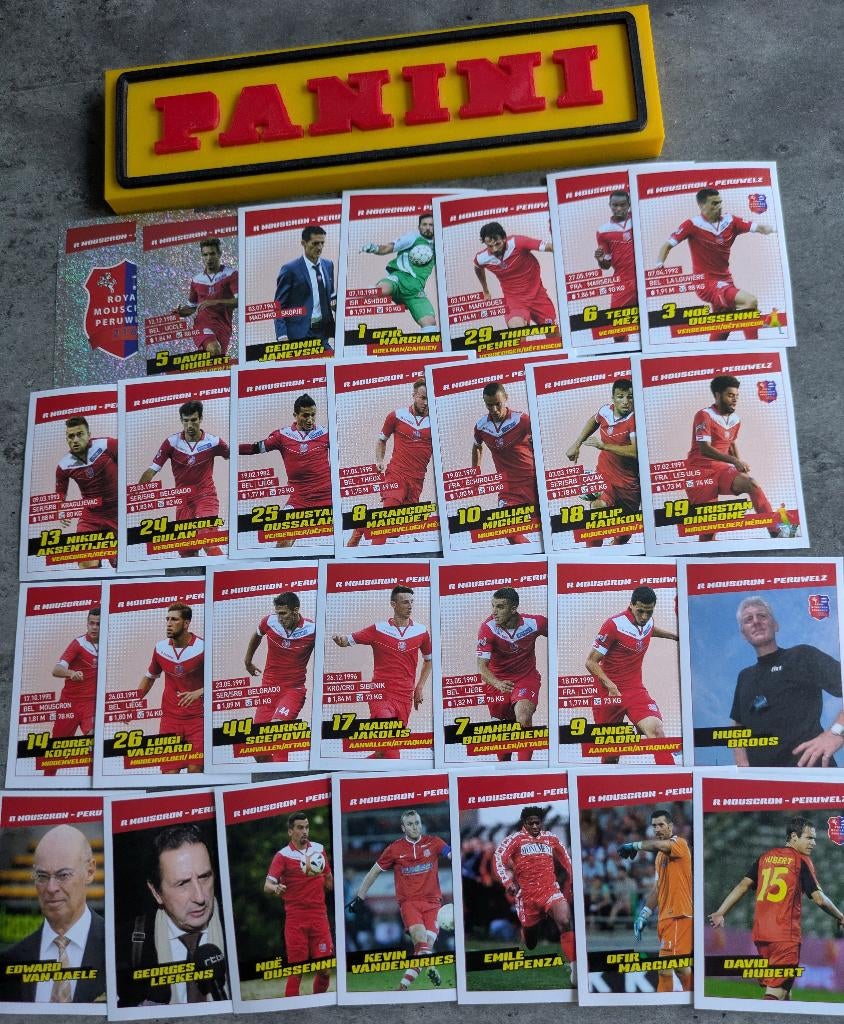 PANINI FOOTBALL 2016 28 AUTOCOLLANTS MOUSCRON FOOTBALL, Enlèvement ou Envoi, Neuf
