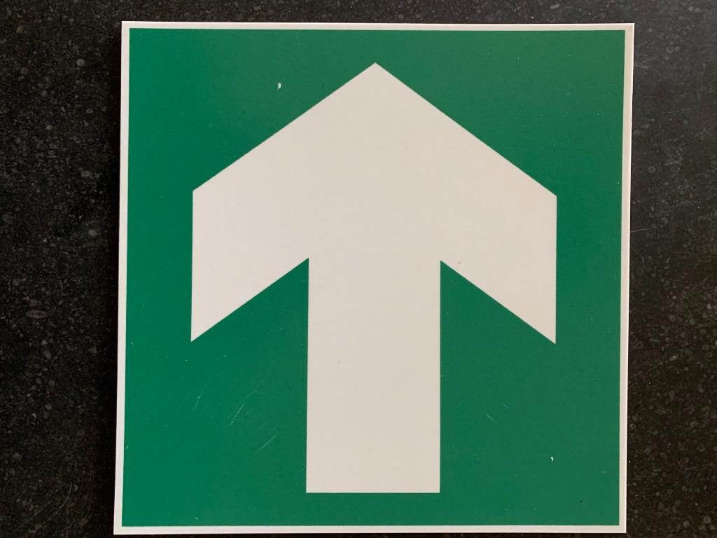 Nood- en Evacuatiebord pictogram Pijl Uitgang Exit direction, Receptie of Entree, Ophalen of Verzenden, Nieuw zonder verpakking