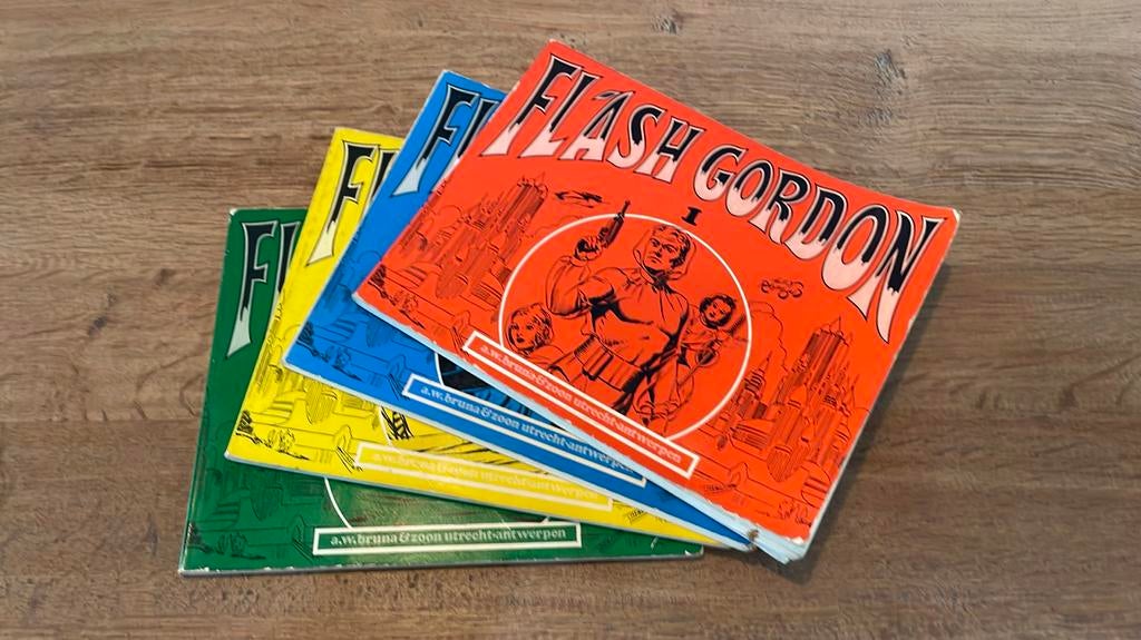 4x Flash Gordon (Bruna-reeks), Boeken, Stripverhalen, Gelezen, Complete serie of reeks, Ophalen of Verzenden, Don Moore