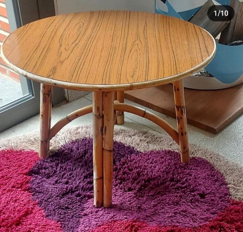 Bamboe bijzettafel plantentafel, Antiek en Kunst, Ophalen
