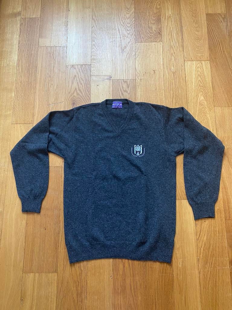 Retro wollen V-hals trui Anderlecht van R.S..C.A Originals, Ophalen, Maat 48/50 (M), R.S.C.A Originals, Voetbal