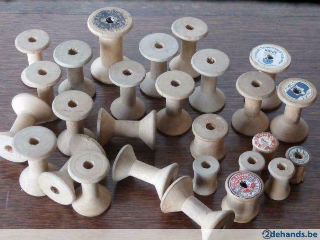 27 Vintage houten garenklosjes, Ophalen of Verzenden