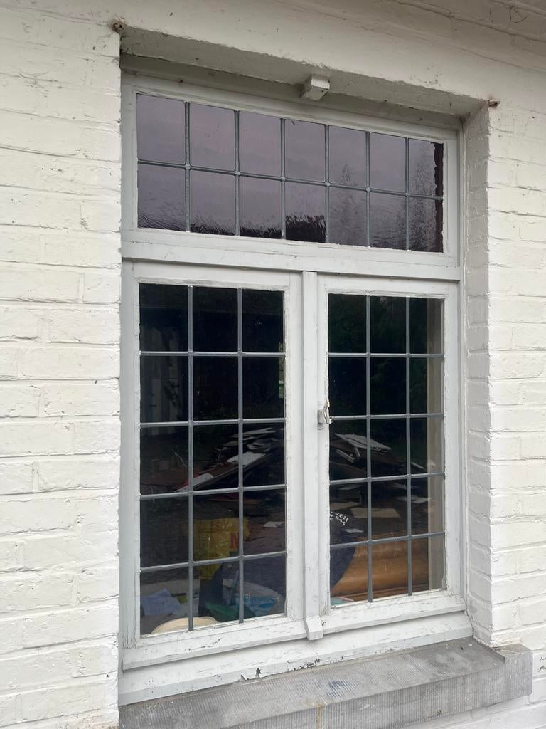 20 tal oude boerderij kozijnen ramen met glas in lood, Doe-het-zelf en Bouw, Ophalen, Zo goed als nieuw