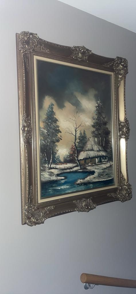 Schilderij winterlandschap., Ophalen