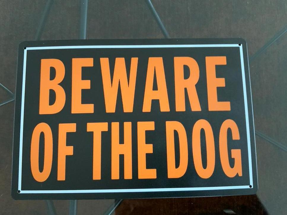 Waakbordje hond (beware of the dog), Dieren en Toebehoren, Honden-accessoires, Ophalen of Verzenden, Nieuw