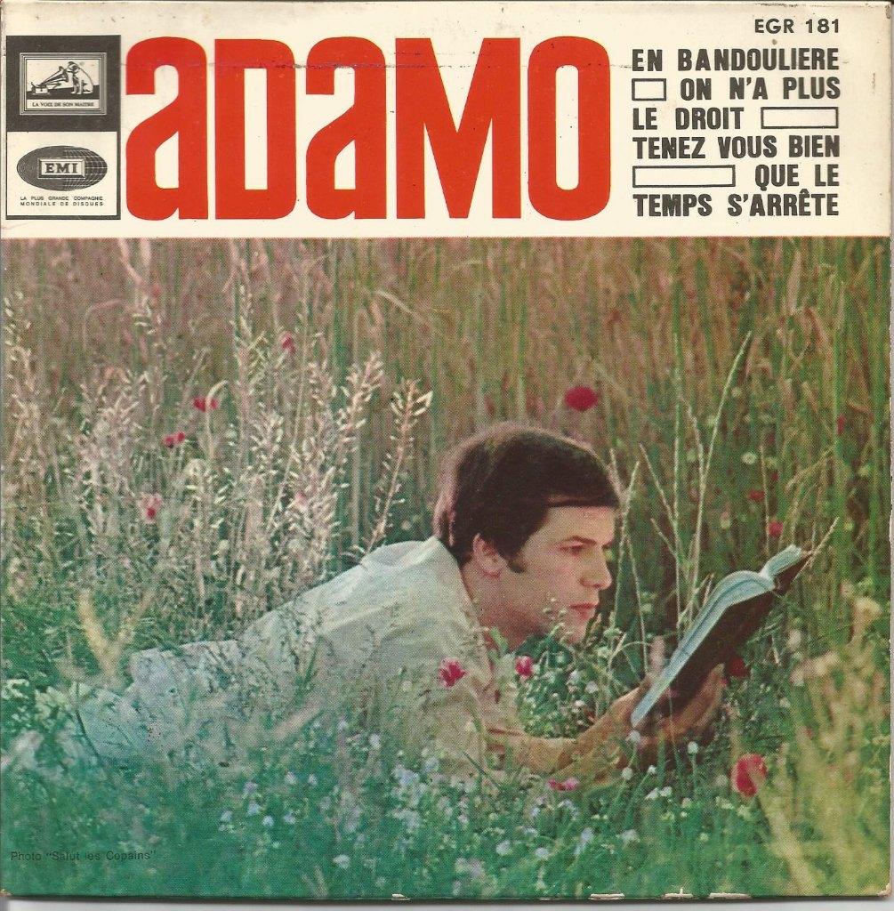 45T ADAMO - En bandoulière - EMI Belgique 1966, Gebruikt, 7 inch, Ophalen of Verzenden, Pop