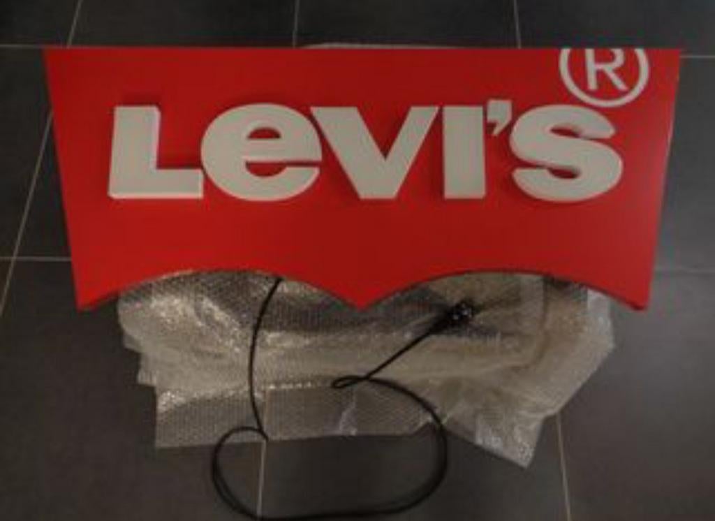 Levi's lichtreclame XL, Verzamelen, Merken en Reclamevoorwerpen, Ophalen, Zo goed als nieuw, Lichtbak of (neon) lamp