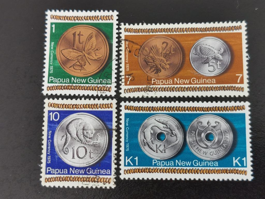 Papoea-Nieuw-Guinea 1975 - nieuwe Toea en Kina munten, Ophalen of Verzenden, Gestempeld