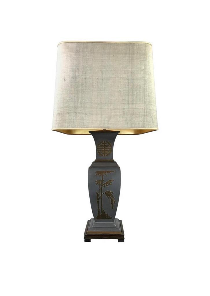 Grande lampe de table asiatique - Années 1950, Enlèvement