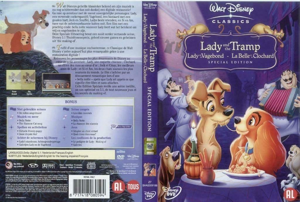 Lady and the Tramp - Walt Disney Classics, Cd's en Dvd's, Dvd's | Kinderen en Jeugd, Zo goed als nieuw, Alle leeftijden, Ophalen of Verzenden