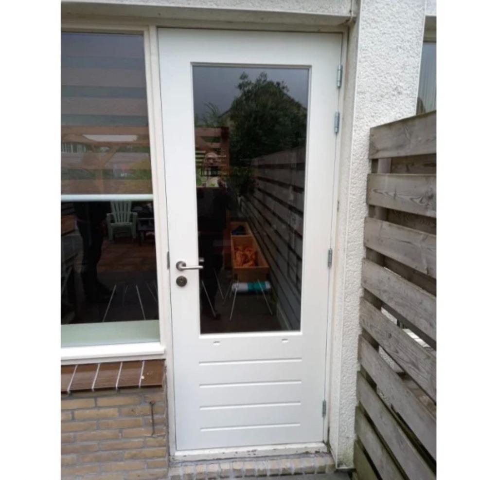Hardhouten achterdeuren buitendeuren gegrond, 75 tot 150 cm, Deurkozijn, Nieuw, Ophalen of Verzenden