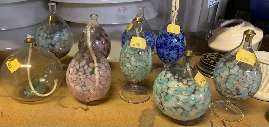 Heel fijne exclusieve glazen olielampjes voet 15€/st, Ophalen of Verzenden