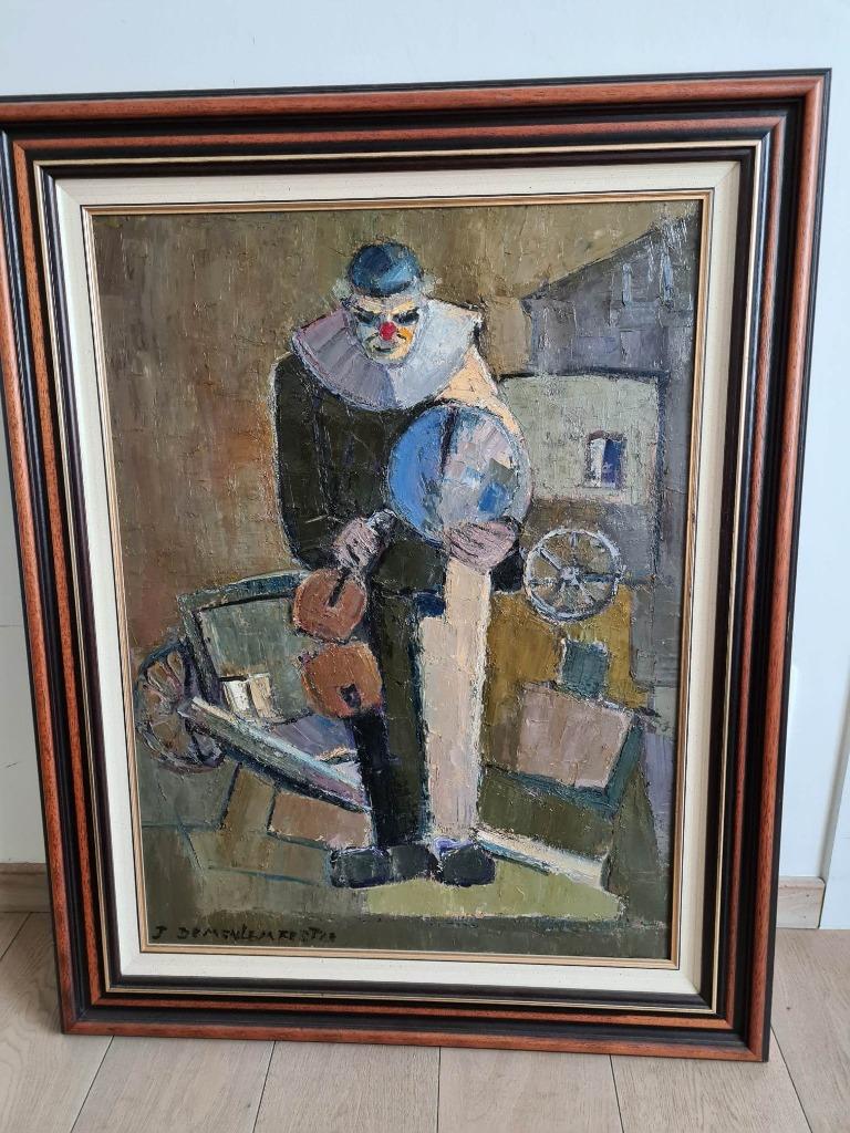 Schilderij De Meulemeester. De clown., Antiek en Kunst, Kunst | Schilderijen | Klassiek, Ophalen
