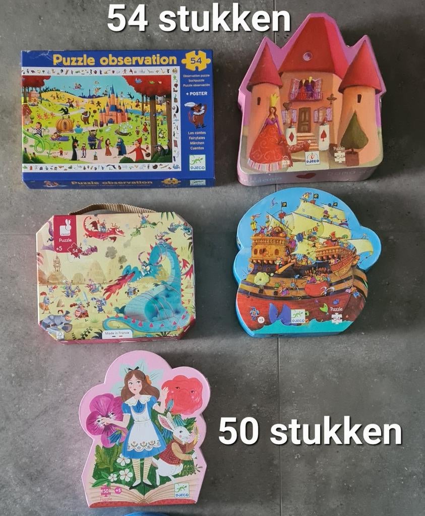 Puzzels 54 en 50 stukken - observation, djeco, janod, Enlèvement
