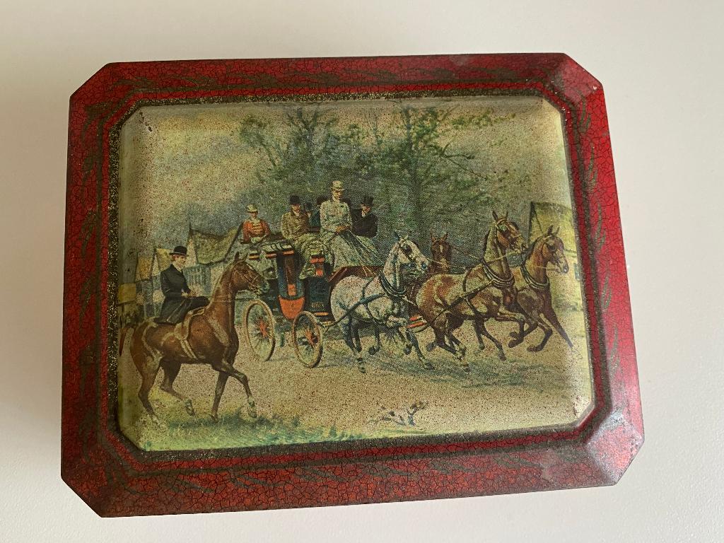 Ancienne boîte en fer blanc, Collections, Boîte en métal, Utilisé, Autres marques, Enlèvement ou Envoi