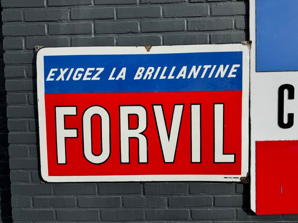 Panneau d'affichage en émail FORVIL XL, Enlèvement, Utilisé, Panneau publicitaire