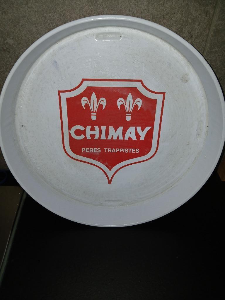 Voormalig CHIMAY PERES TRAPPISTS-dienblad in goede staat, Ophalen of Verzenden, Gebruikt, Reclamebord, Plaat of Schild, Overige merken