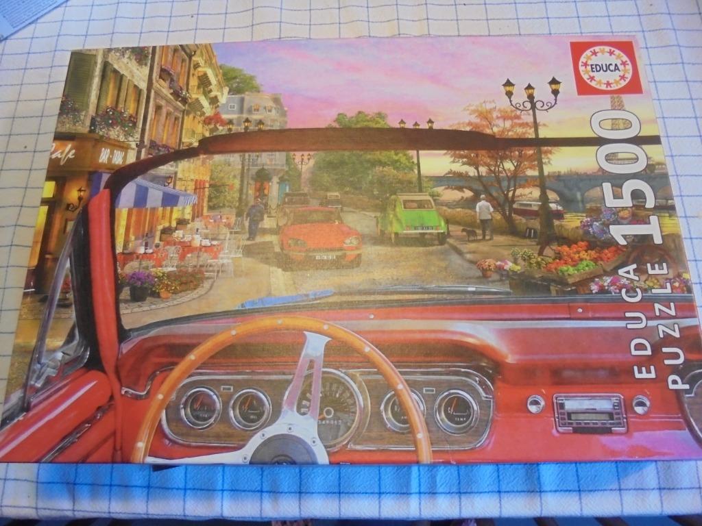 Educa puzzel 1500 stukjes "Parijs in de auto", Ophalen of Verzenden, 500 t/m 1500 stukjes, Gebruikt, Legpuzzel