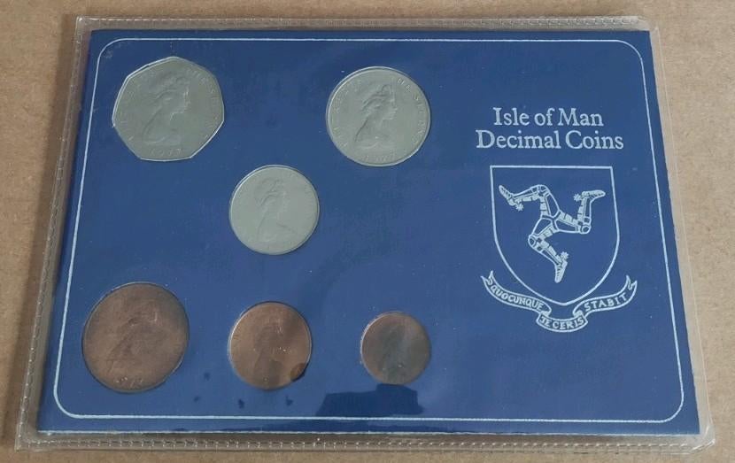1977 Eiland Man Decimale Muntenset, Ophalen of Verzenden, Overige landen, Setje
