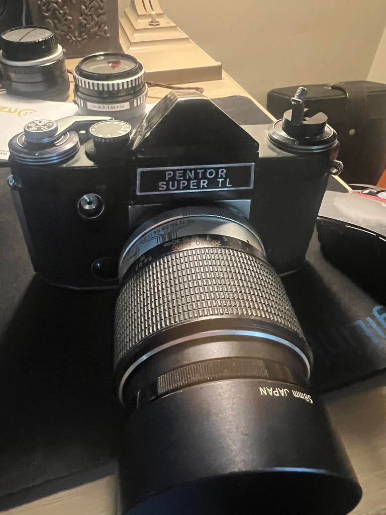 fototoestel Pentor Super TL+lens Auto Brenner 135mm, Ophalen of Verzenden