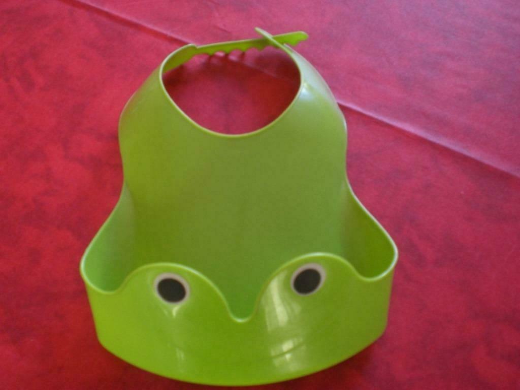 Bavette bébé semi rigide vert pomme, Ophalen of Verzenden, Gebruikt