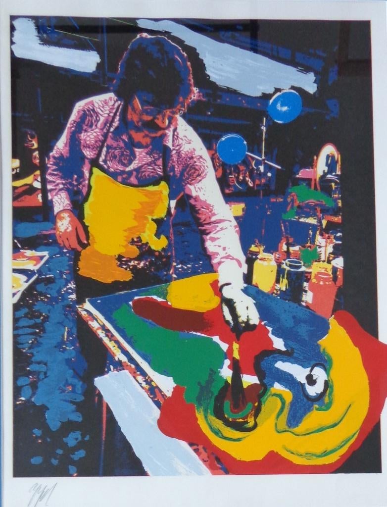 KAREL APPEL / SUNDAY / KLEURZEEFDRUK / 101x81cm / KADER SIG, Ophalen