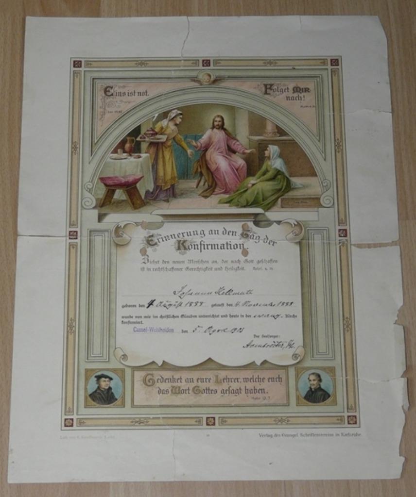 Document, Herinnering Heilige Vormsel, 39x30cm, uit 1903., Ophalen of Verzenden, Gebruikt, Kaart of Prent, Christendom | Katholiek
