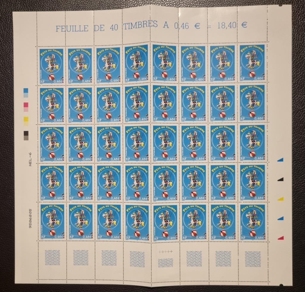 Lucky Luke Volledig vel 40 zegels France, Ophalen of Verzenden, Postfris
