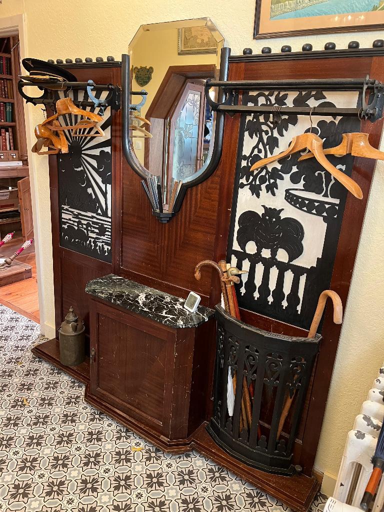 Meuble porte manteau Art Nouveau, Antiek en Kunst, Antiek | Brons en Koper, Ophalen of Verzenden