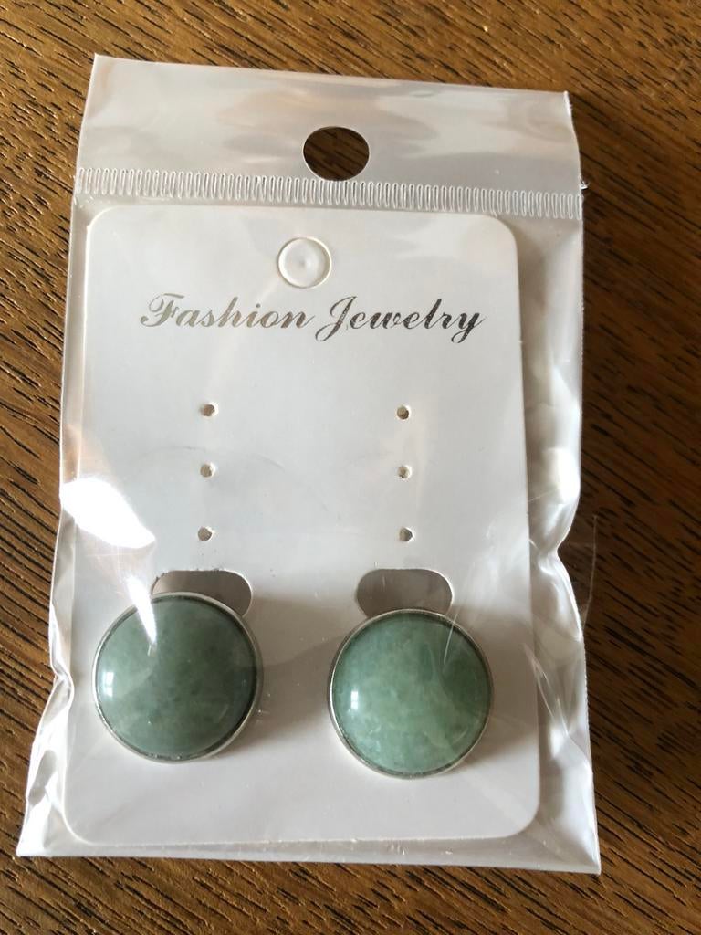 Boucles d’oreilles clip pierres blues naturelles, Enlèvement ou Envoi, Comme neuf