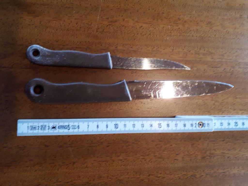 2 messen, lemmet "rostfrei edelstahl", Ophalen of Verzenden, Gebruikt