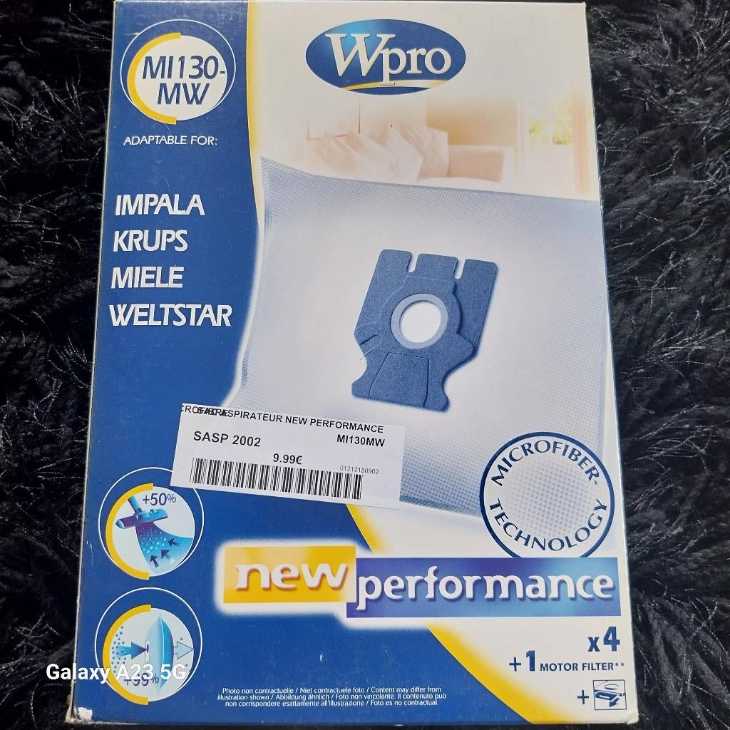 Doos met 4 microvezelzakjes+1 Aspi Miele-motorfilter -, Ophalen, Nieuw