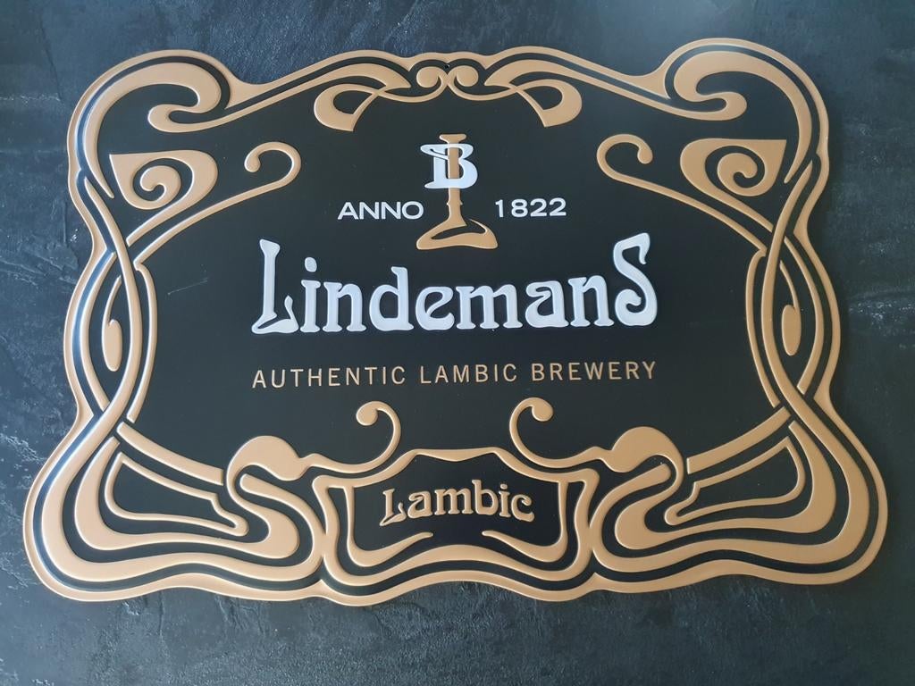 Metaal Reclamebord - Lindemans -, Ophalen of Verzenden, Gebruikt, Reclamebord, Plaat of Schild, Overige merken