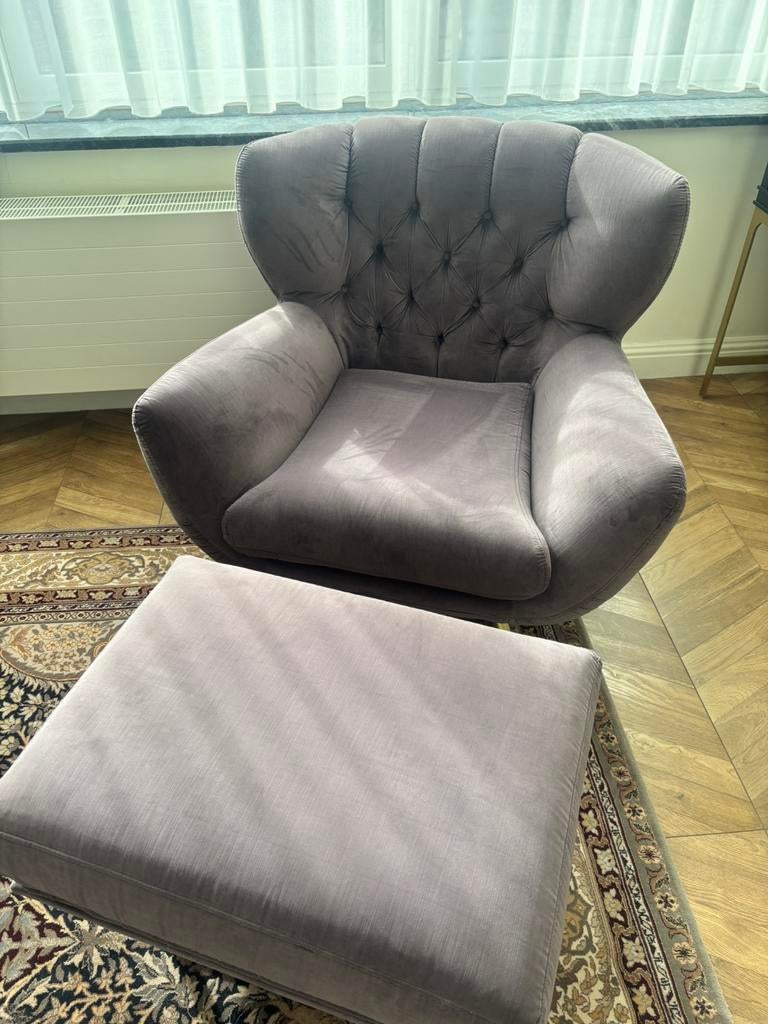 Paarse zetelset (1 zitbank + 2 fauteuils), Ophalen, Zo goed als nieuw