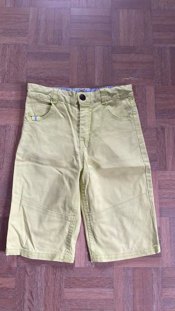 Gele Sergeant major korte broek maat 128, Kinderen en Baby's, Broek, Gebruikt, Ophalen of Verzenden, Sergent Major