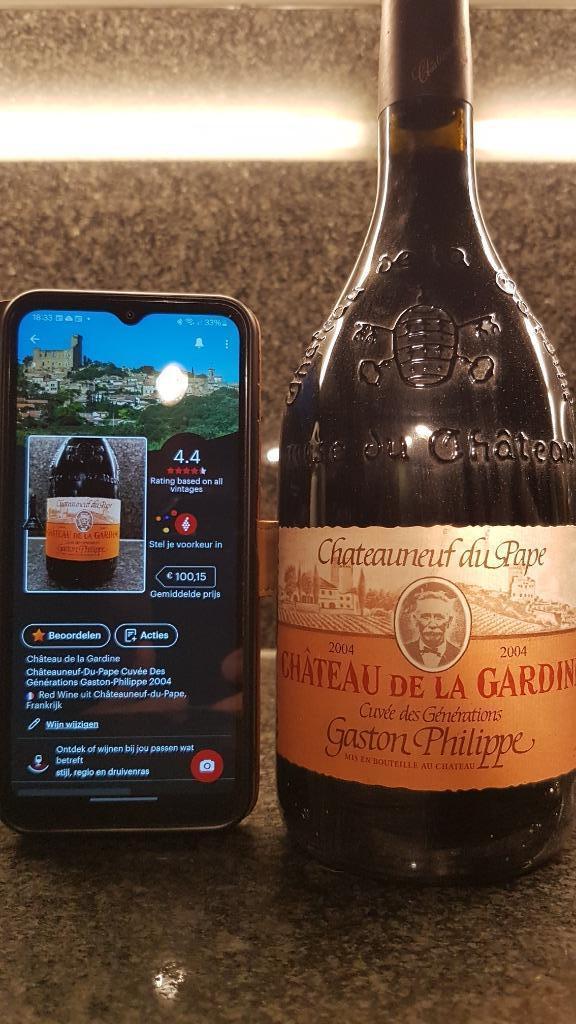 2004 Chateau de la Gardine Chateauneuf-Du-Pape Cuvée des Gen, Ophalen, Frankrijk, Nieuw, Rode wijn