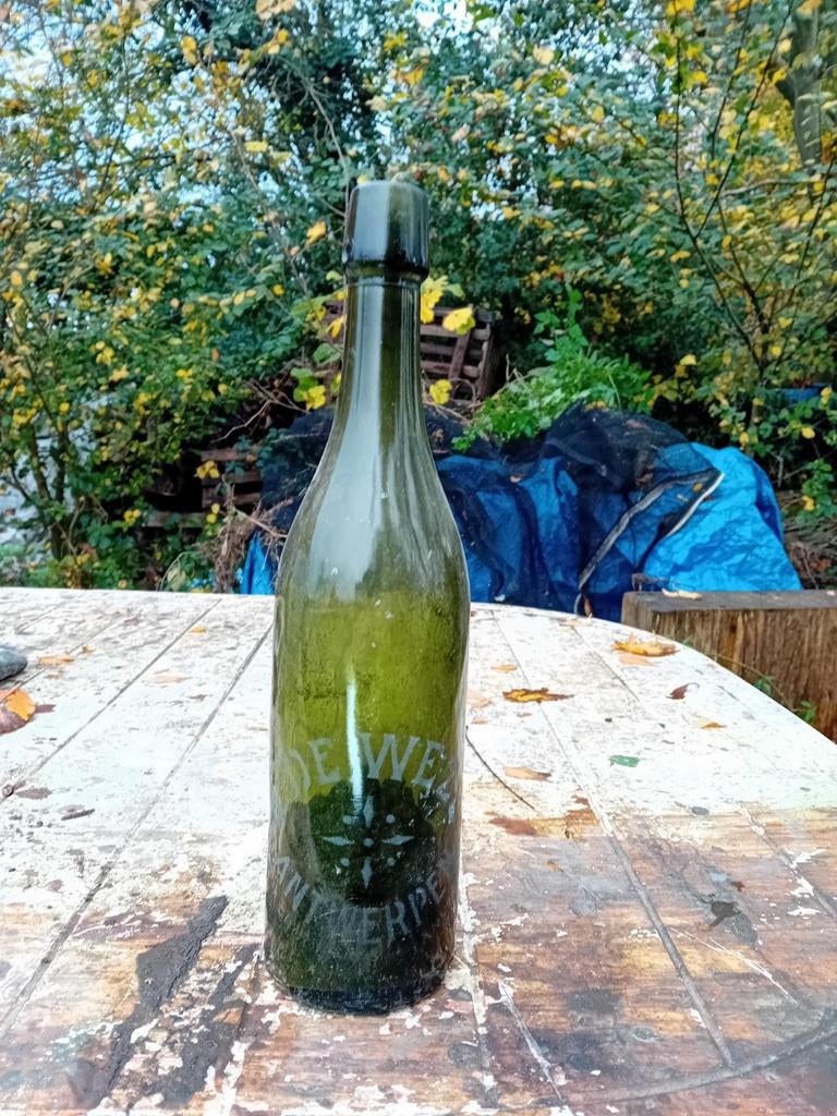 Oude vintage bierfles E De Weze Antwerpen, Enlèvement ou Envoi, Utilisé