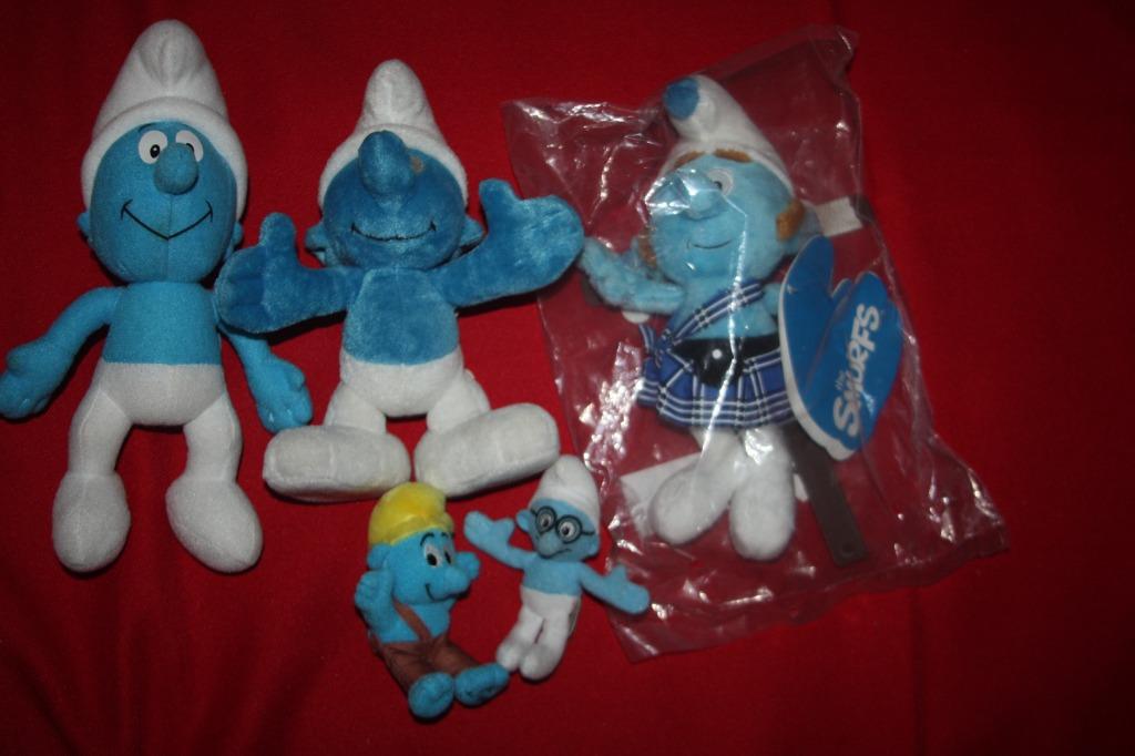 lot van 5 knuffels Smurfen , Peyo 1999-2011, Collections, Schtroumpfs, Enlèvement ou Envoi, Utilisé, Autres Schtroumpfs, Poupée, Figurine ou Peluche