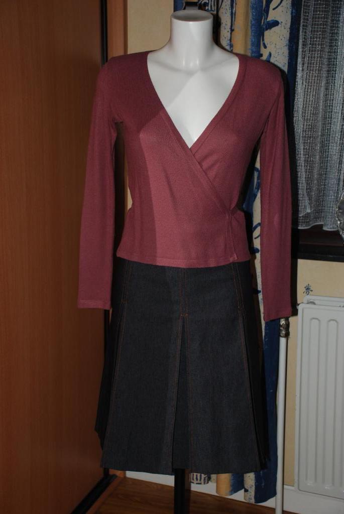 Sweater Double-breasted "wine" roze wikkelvest Maat M, Kleding | Dames, Maat 38/40 (M), Lena Basic, Ophalen of Verzenden, Zo goed als nieuw