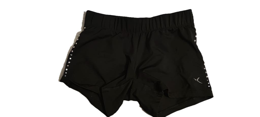 Turnshortje met diamantjes, maat 38, Sports & Fitness, Gymnastique, Enlèvement ou Envoi, Utilisé, Collant de gymnastique, Noir