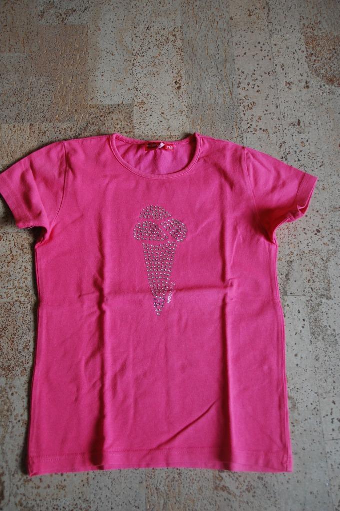 Some One : t-shirt met strass ijsje , maat 128, Enlèvement ou Envoi, Chemise ou À manches longues, Fille, Someone