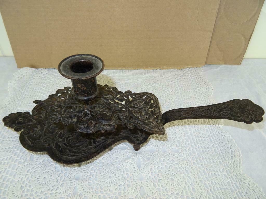 Bougeoir ancien bougeoir de style Louis XIV 1825 bougeoir, Moins de 25 cm, Enlèvement ou Envoi, Autres couleurs, Utilisé