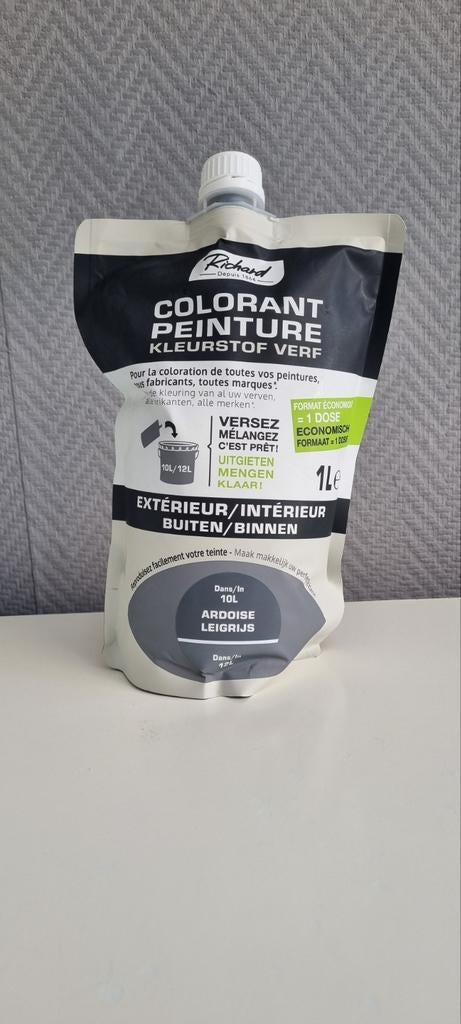 Colorant peinture 1L Richard Doypack, Bricolage & Construction, Peinture, Vernis & Laque, Comme neuf, Peinture, Gris, Enlèvement