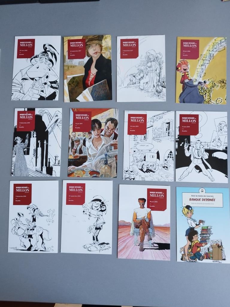 Différentes cartes personnages BD Millon, Complete serie of reeks, Ophalen of Verzenden, Zo goed als nieuw