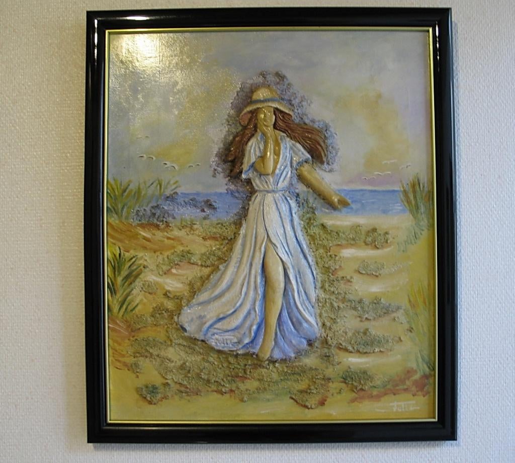 Tableau relief signé "FULLA", Antiek en Kunst, Ophalen