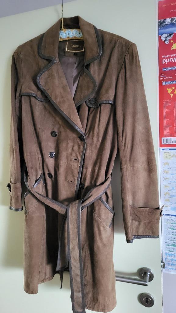 Gilet de chèvre en daim pour femme de la marque Caroll, Taille 42/44 (L), Enlèvement ou Envoi, Comme neuf, Brun