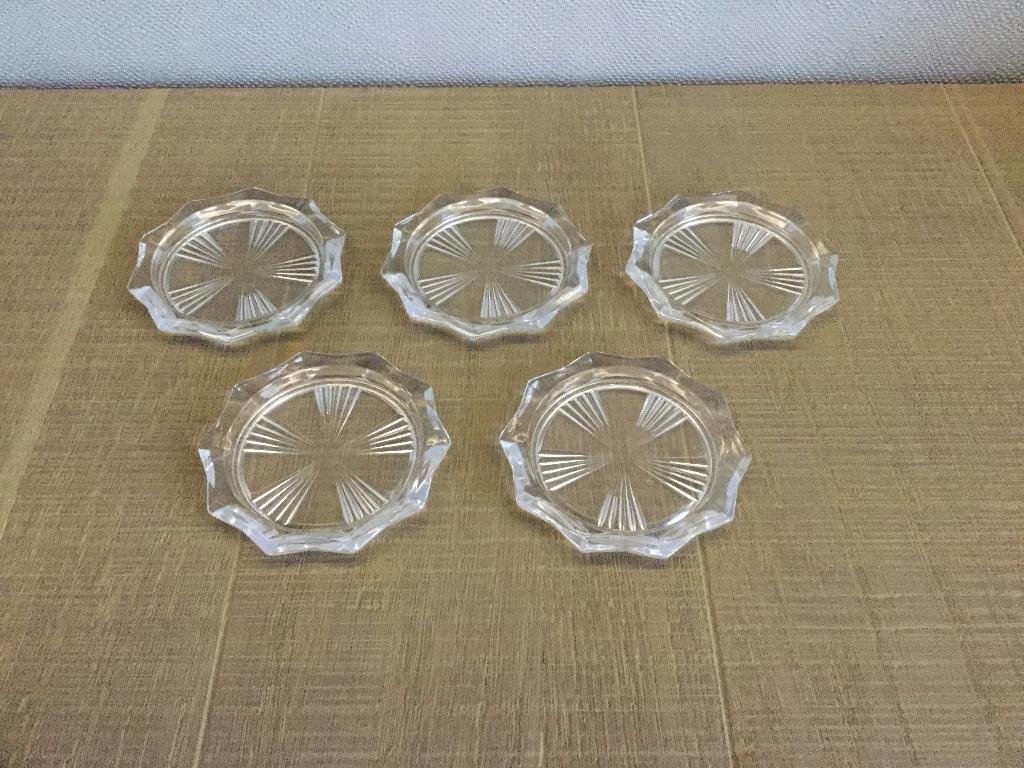 Set glazen onderleggers, Antiek en Kunst, Ophalen of Verzenden