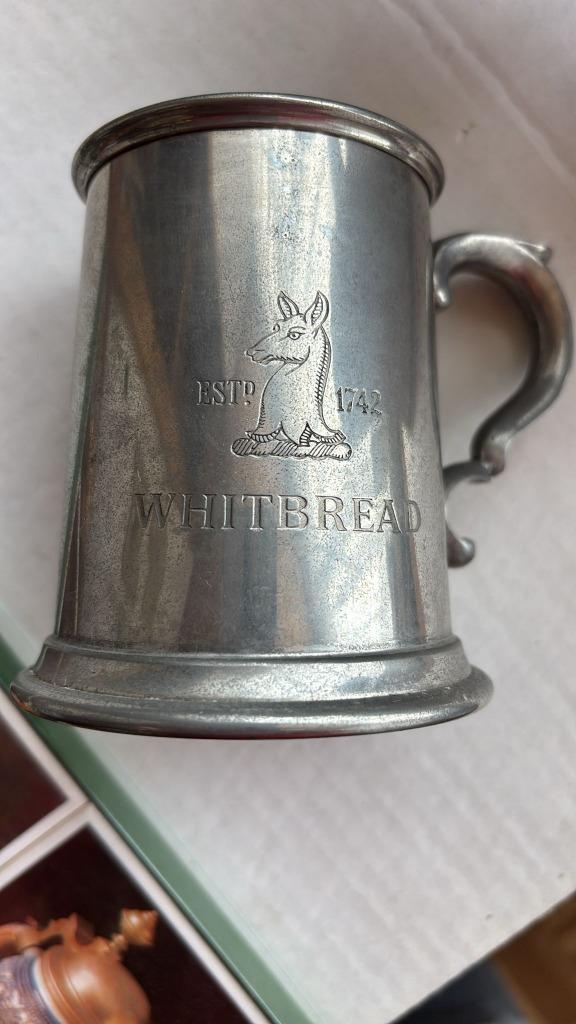 Whitebread Drinkbeker in tin, Antiek en Kunst, Antiek | Tin, Ophalen of Verzenden