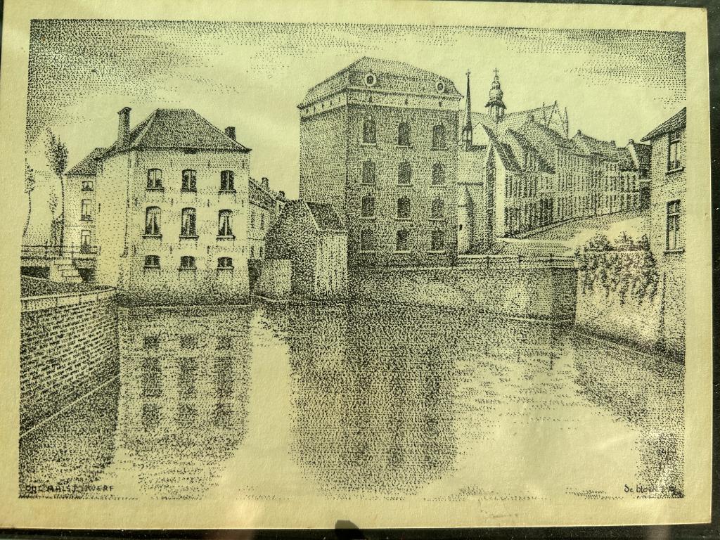 dessin ancien en noir et blanc dans un cadre à clip, Enlèvement