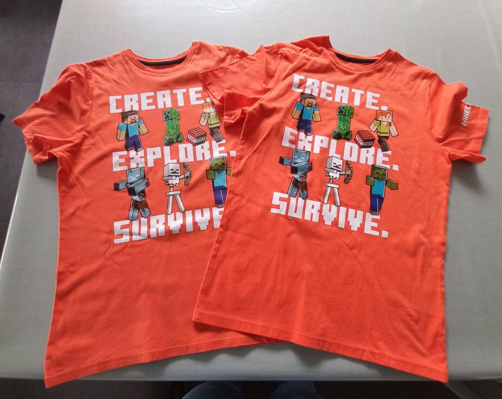 T-shirt oranje, Minecraft, mt 158/164, 2 stuks beschikb, Kinderen en Baby's, Ophalen of Verzenden, Gebruikt, Jongen, Shirt of Longsleeve